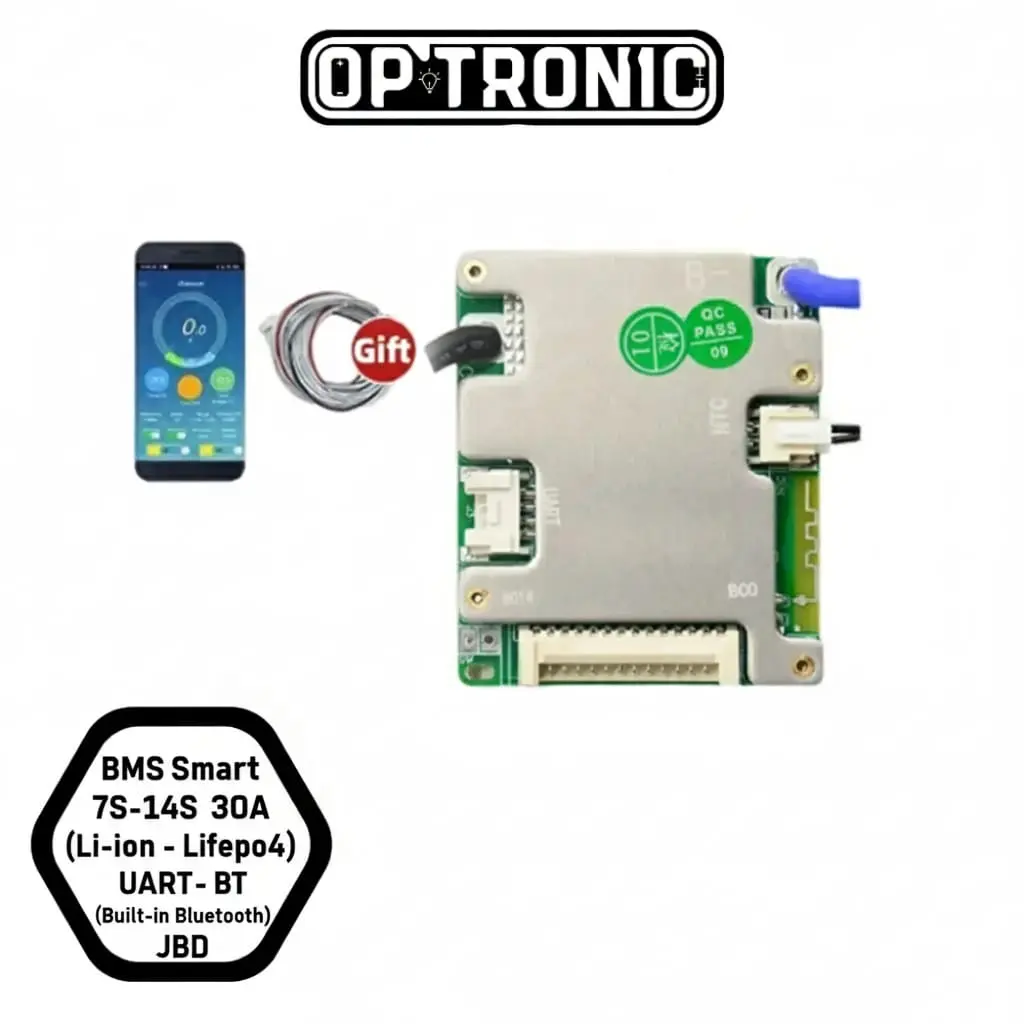 BMS Smart 7S-14S  30A (Li-ion - Lifepo4) - UART BT (Built-in Bluetooth) JBD
