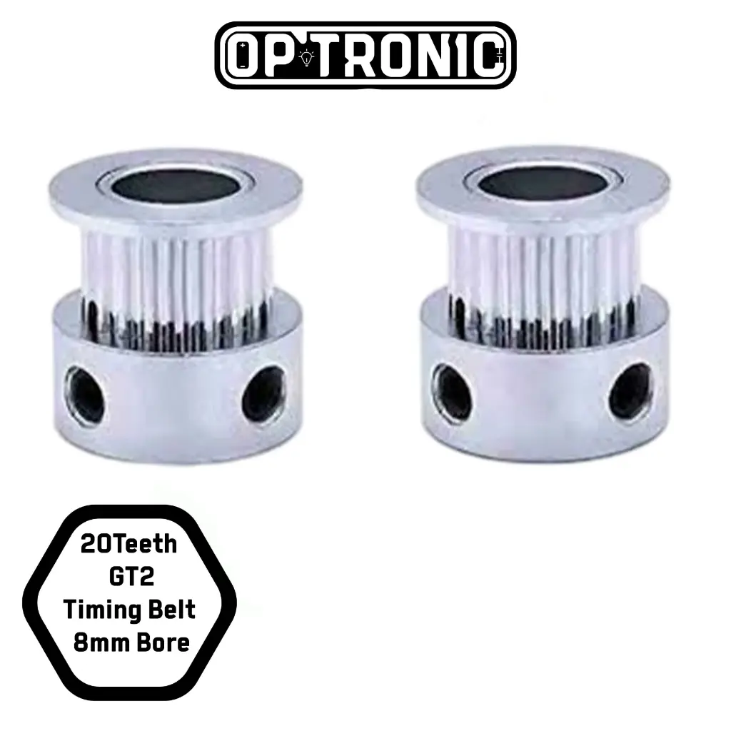 20Teeth GT2 Timing Belt Pulley, 6mm Width, 8mm Bore