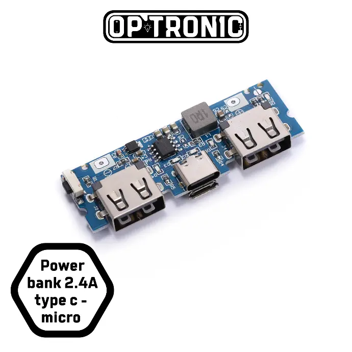 Dual USB 5V 2.4A Micro/Type-C USB Mobile Power Bank 18650 Charging Module
