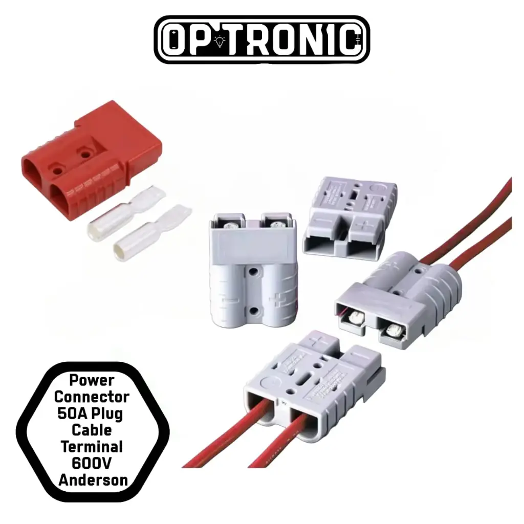 Power Connector 50A Plug Cable Terminal 600V - Anderson Grey