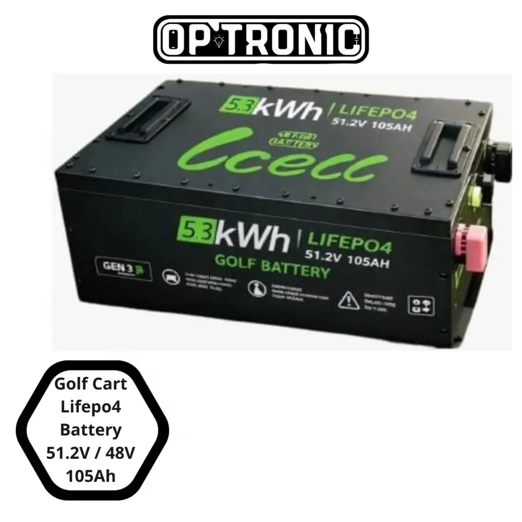 Golf Cart Lifepo4 Battery 48V / 51.2V 105Ah + Charger 25A + Indicator