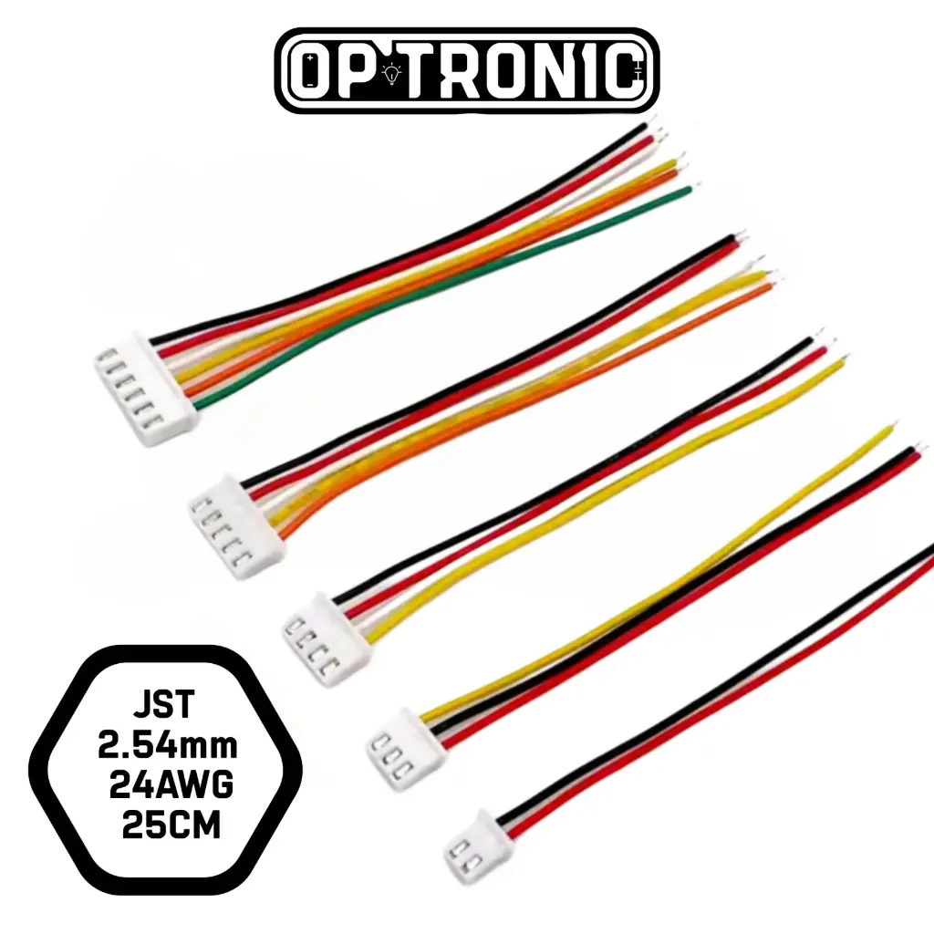 Data Cable JST 2 Pin 2.54mm 24AWG 25cm (One Side Terminal)