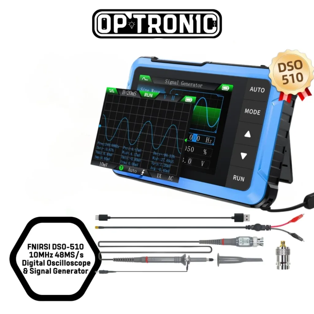 FNIRSI DSO-510 10MHz 48MS/s Mini Handheld Digital Oscilloscope & DDS Signal Generator