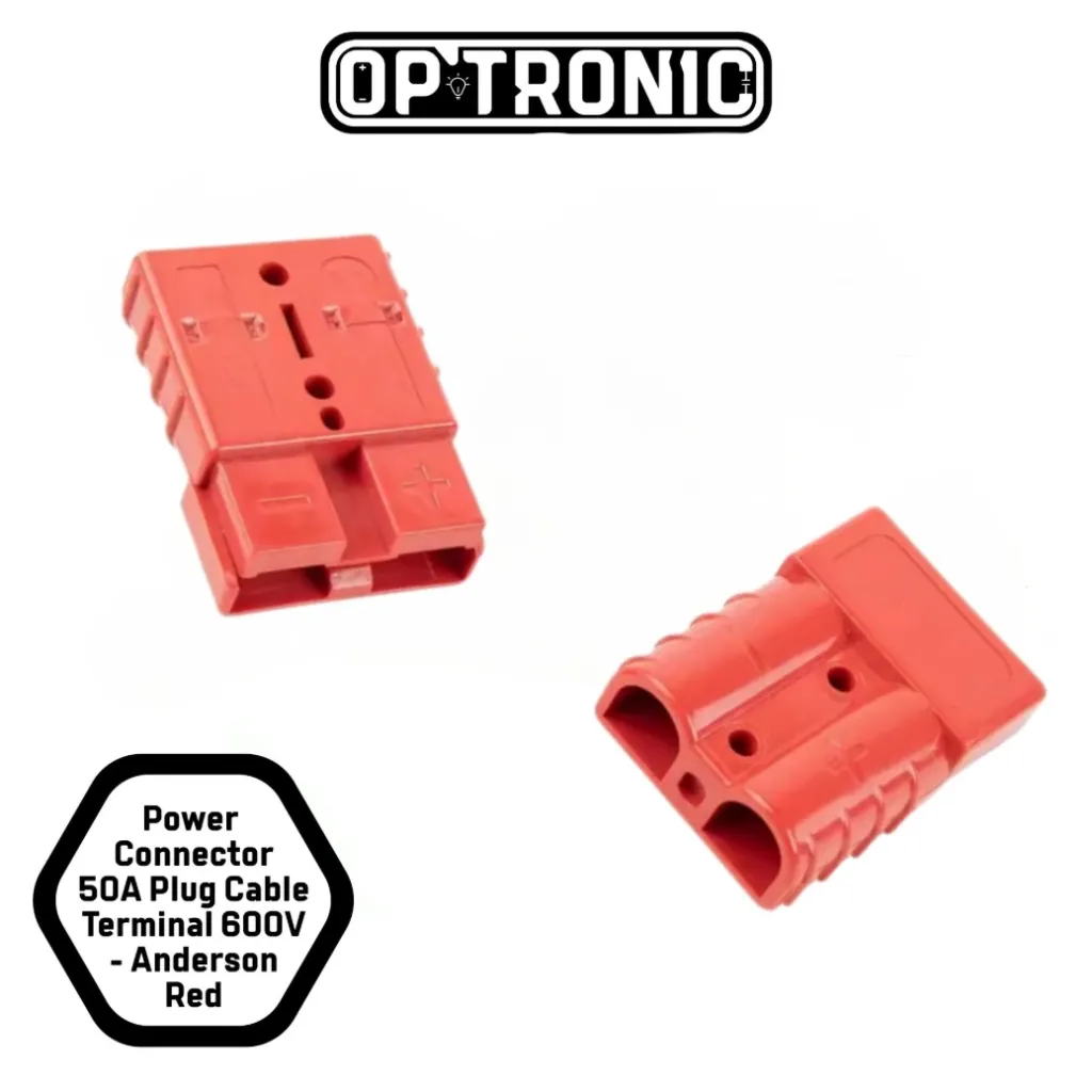 Power Connector 50A Plug Cable Terminal 600V - Anderson Red