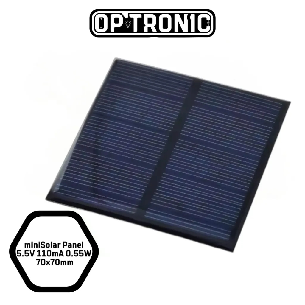 miniSolar Panel 5.5V 110mA 0.55W 70x70mm