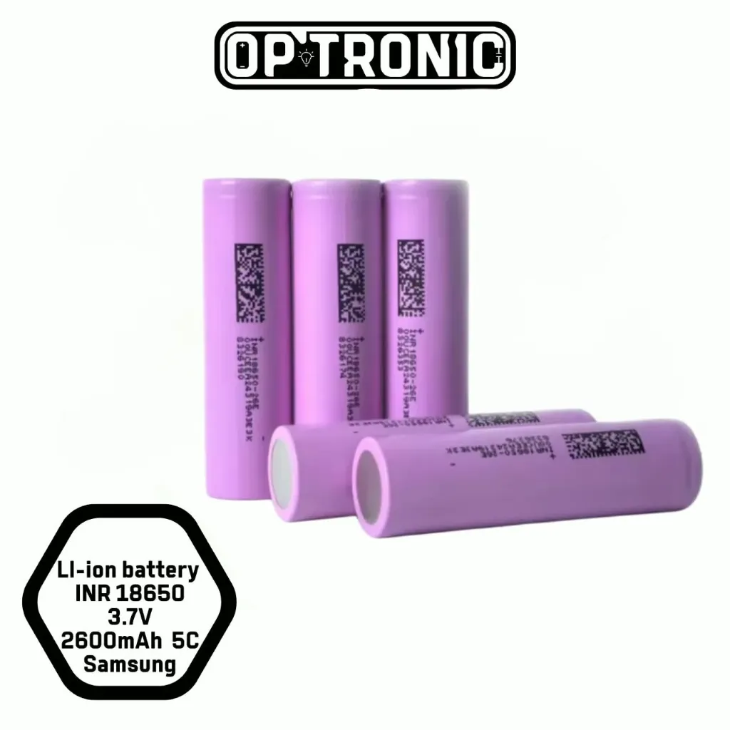 LI-ion battery  INR 18650 4.2/ 3.7V  2600mAh  5C Samsung