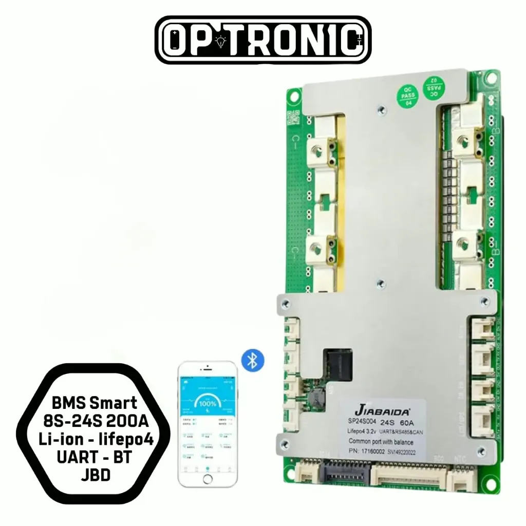 BMS Smart 8S-24S 200A (LiFePO4 - Li-ion) - UART BT (Built-in Bluetooth) JBD