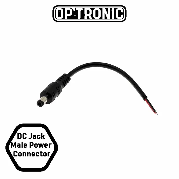 DC Jack Male Power Connector With 28AWG Wire (5.5×2.1mm)