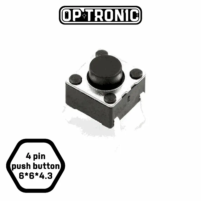 Push Button 4Pin (6x6x4.3mm)