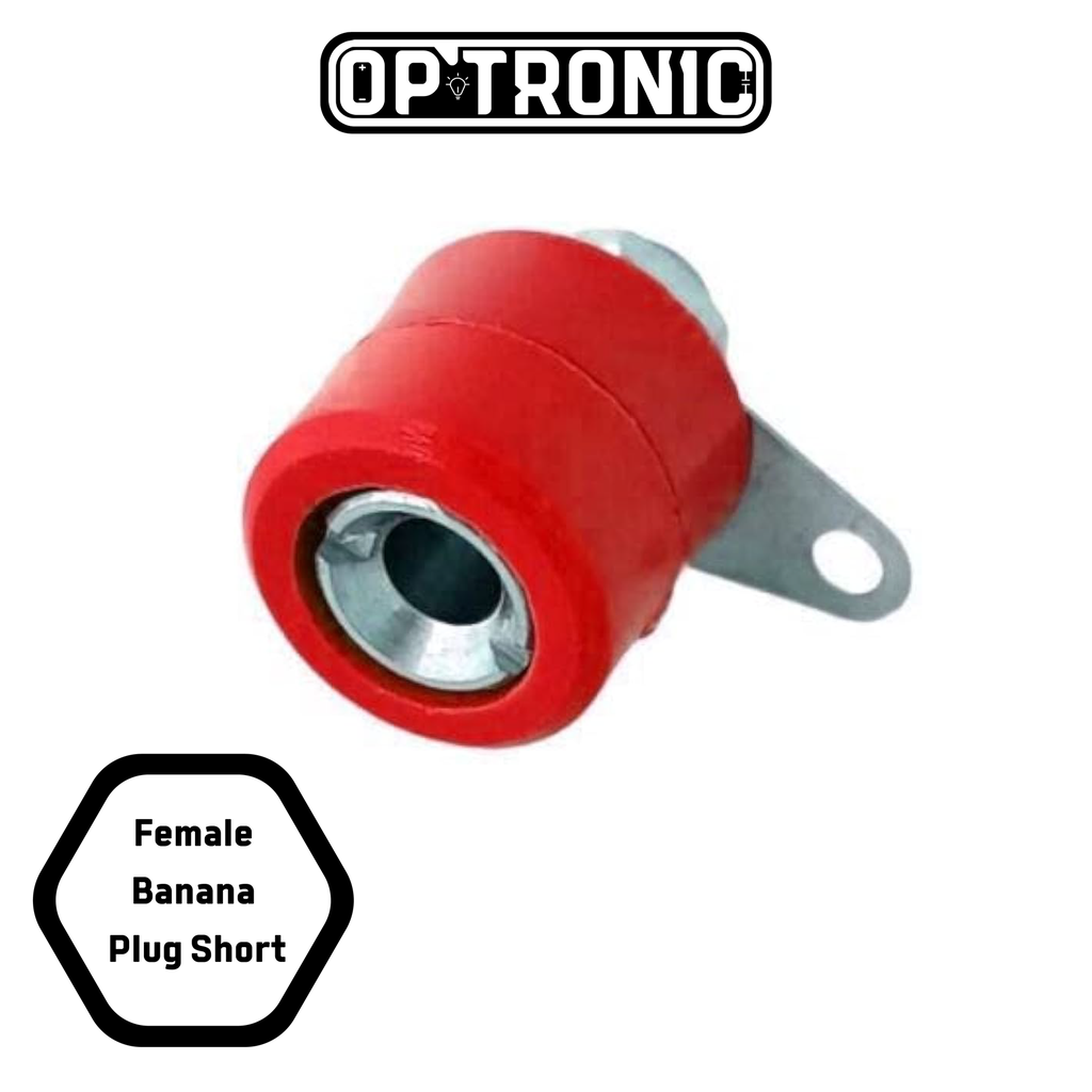 Female Banana Plug Short (4 mm) , Red Color