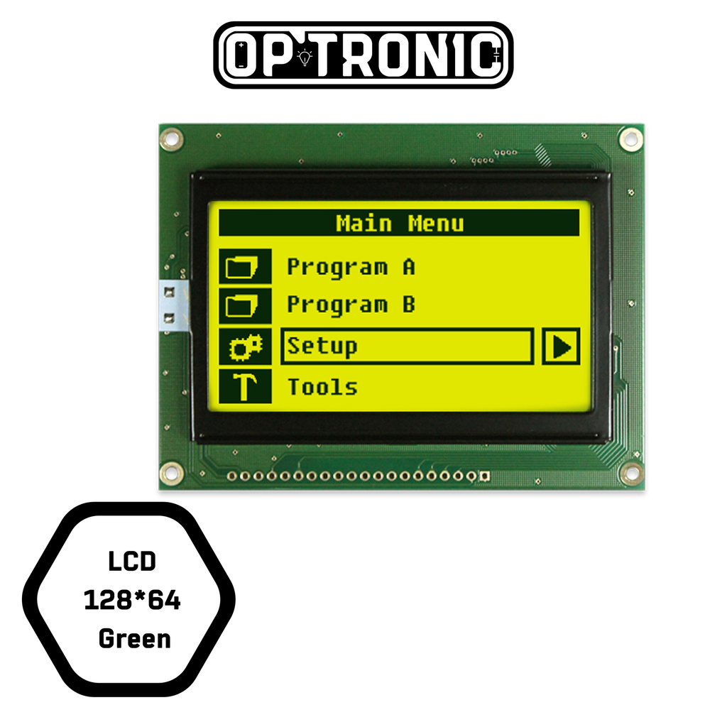 Graphical LCD 128×64 Green (LCD12864)