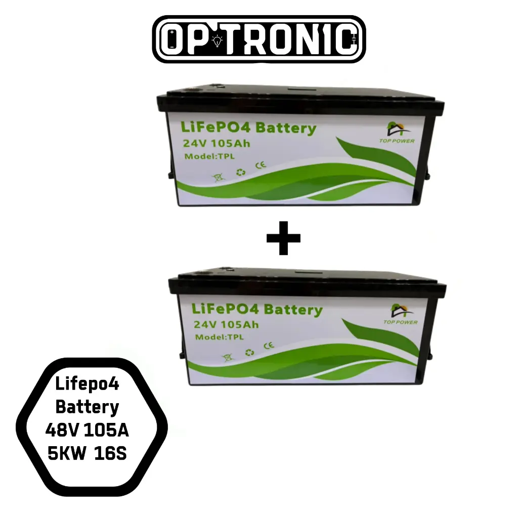 Lifepo4 Battery 48V 105A 5KW - 16S - TOP POWER