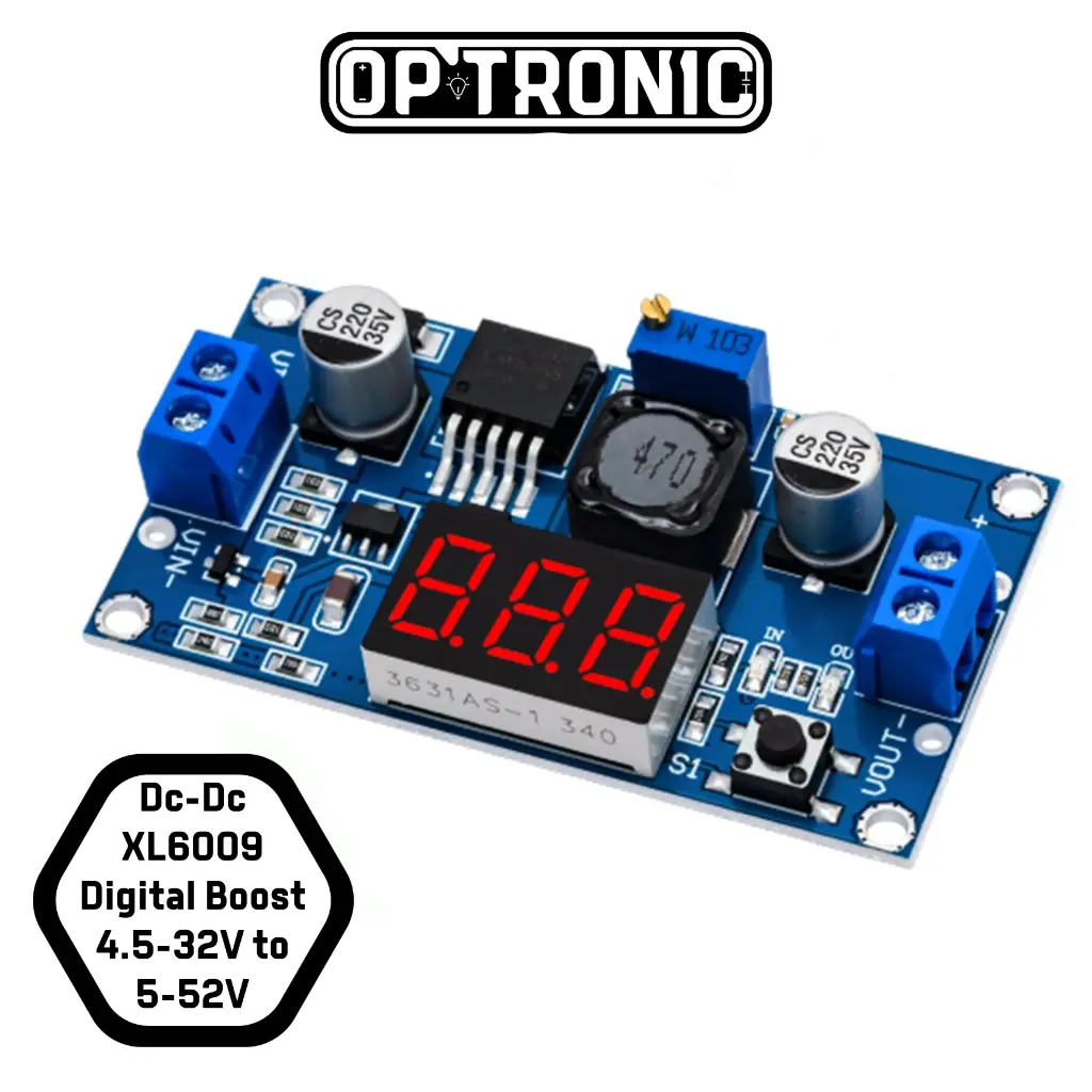 XL6009 Step Up 4.5-32V to 5-52V  With LED Voltmeter