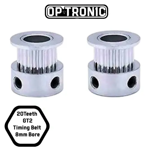 20Teeth GT2 Timing Belt Pulley, 6mm Width, 8mm Bore