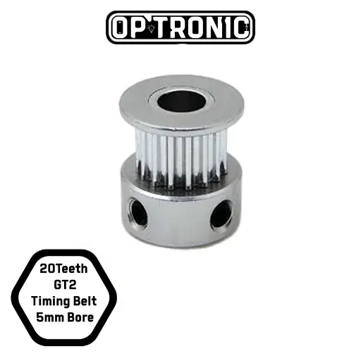 20Teeth GT2 Timing Belt Pulley, 6mm Width, 5mm Bore