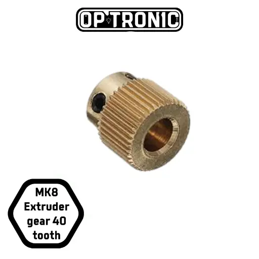 MK8 Extruder Drive Gear 40 Teeth Brass Extrusion