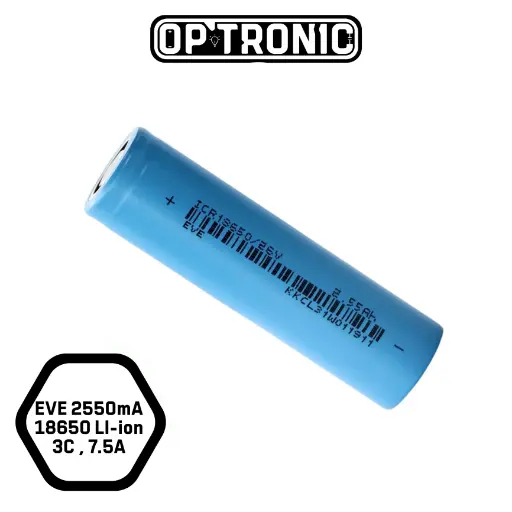LI-ion battery  18650 4.2/ 3.7V  2550mAh  3C EVE