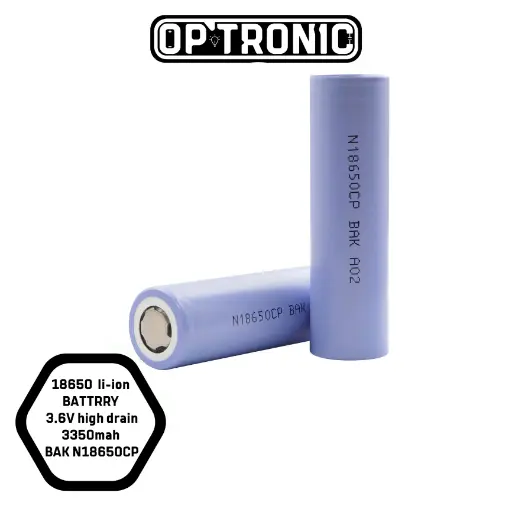 Li-ion BAK Battery 18650 3.6V 3350mAh 3C 10A High Drain (N18650CP)