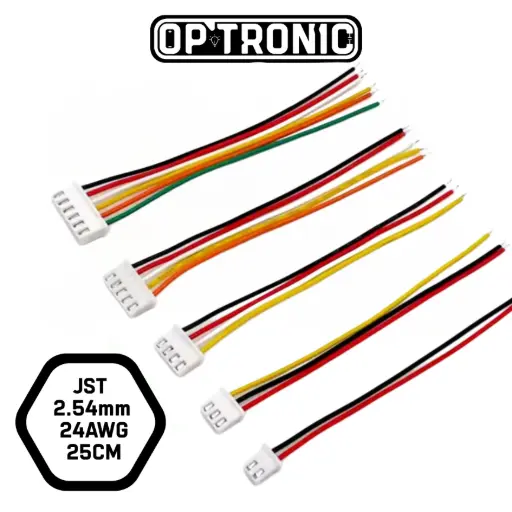 Data Cable JST 2 Pin 2.54mm 24AWG 25cm (One Side Terminal)