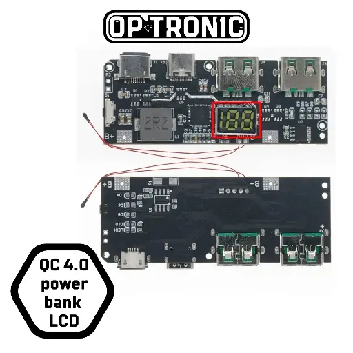 Power Bank 18650 Charging Module QC4.0 QC3.0 (5V 4.5A 22.5W) Temperature Protection with lcd indicator