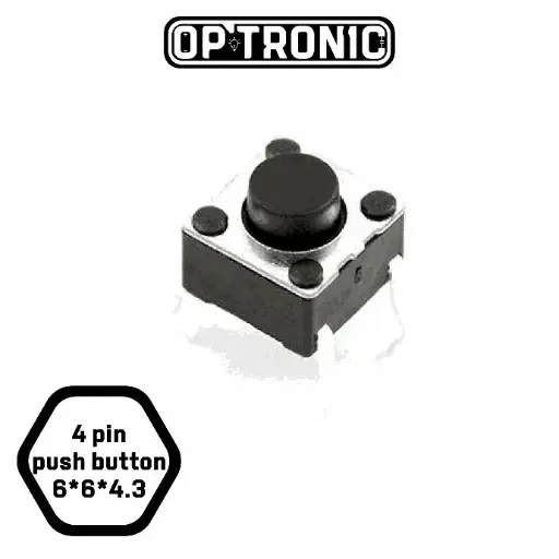 Push Button 4Pin (6x6x4.3mm)