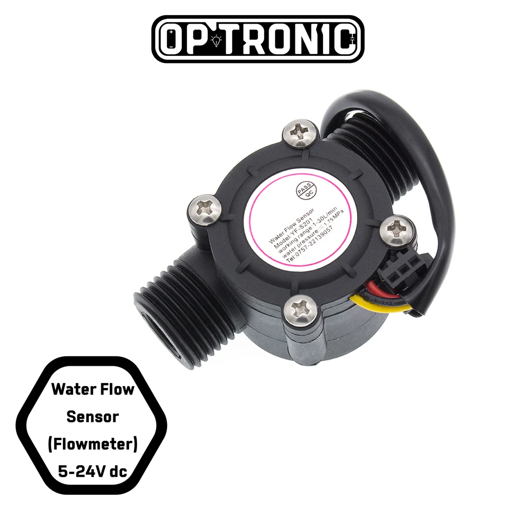 Water Flow Sensor (Flowmeter) 5-24V dc YF-S201 | OP-Tronic