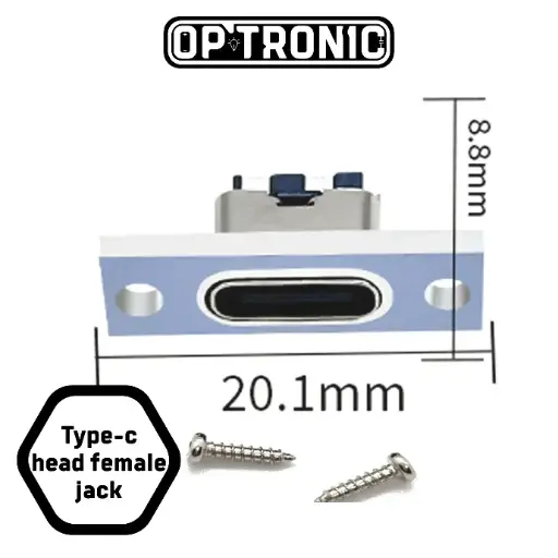 Type-C Socket 2Pin Female Connector Jack Charging Port USB 3.1 With Screw